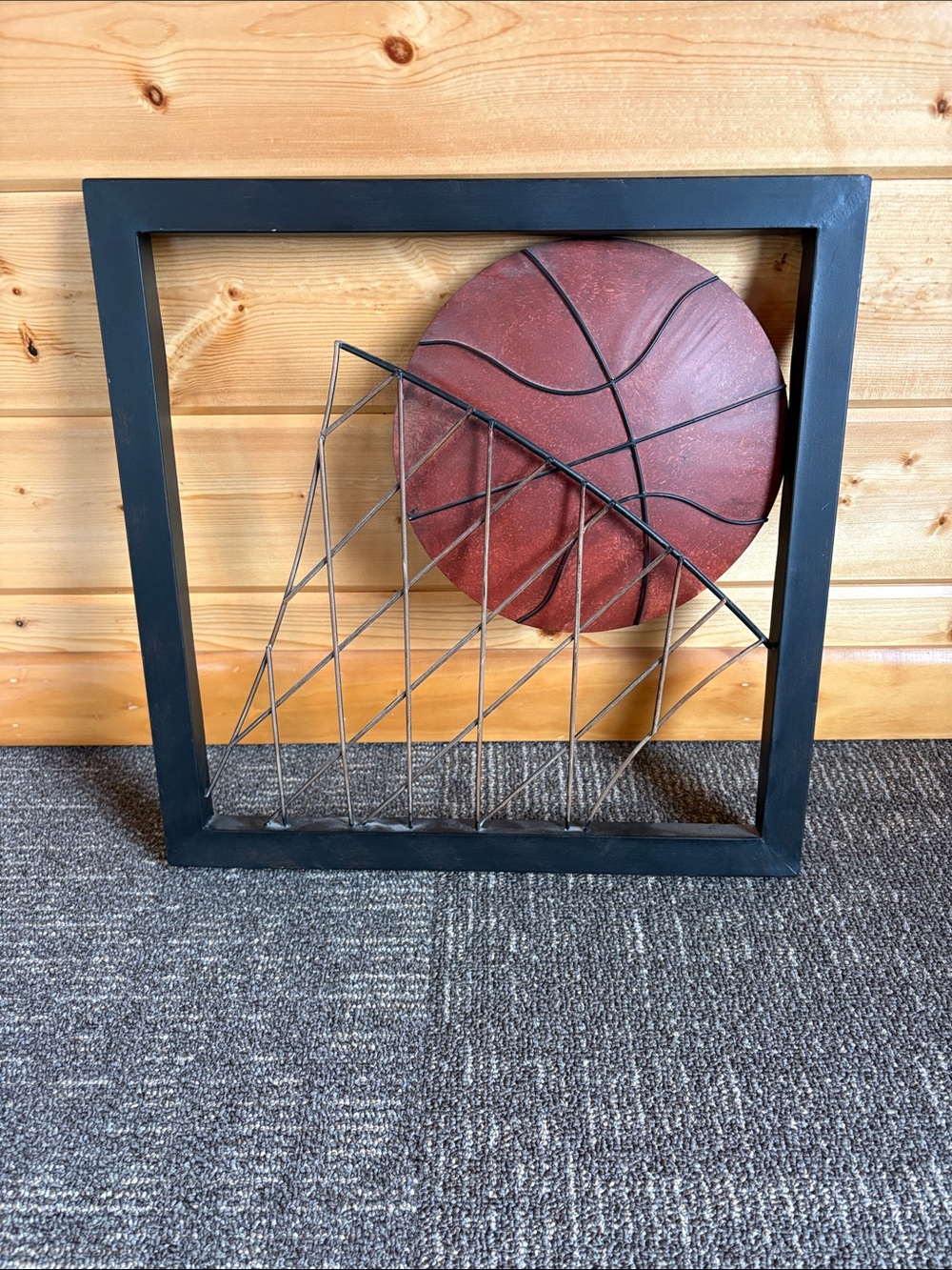 Hobby Lobby Black Frame Wall Art with Red Basketball Accent